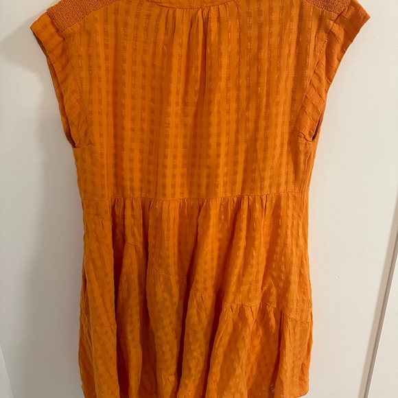 Anthropologie Maeve | Orange V-neck Mini Dress | Size Small - Picture 2 of 4